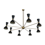 Lustre moonlight 8 bras noir