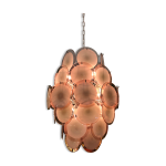 Lustre de murano avec 42 disques de cristal design gino vistosi, annes 1970