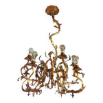 Lustre napolon iii en bronze, style louis xv torsade rocaille baroque, 189
