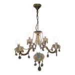 Lustre  pampilles 5 branches vintage.