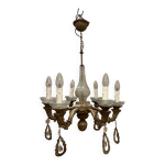 Lustre pampilles 6 branches