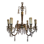 Lustre  pampilles cristal 6 lampes bougies