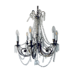 Lustre  pampilles en cristal et bronze