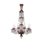 Lustre pampilles xix�me verre color� dor� et dorure