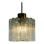 Lustre pendant light doria vintage avec 16 tubes en verre 1960