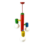 Lustre postmoderne des ann�es 80, style memphis, lampe suspendue du milieu du si�cle