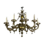 Lustre rezzonico vnitien en verre de murano mordor avec des reflets vert, 10 bras de lumire