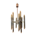 Lustre scolari � 18 points lumineux couleur nickel distribu� par boulanger