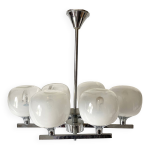 Lustre space age , design italien , chrome et verre