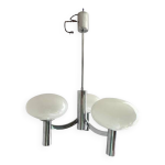 Lustre space age verre et chrome , design italien 1970