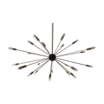 Lustre sputnik  24 bras en laiton au design des annes 50