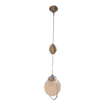 Lustre suspension monte et baisse opaline blanc et contrepoids Lustre suspension monte et baisse opaline blanc et contrepoids