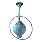 Lustre suspension support métal chromé déco globe dépoli Lustre suspension support métal chromé déco globe dépoli
