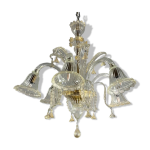 Lustre v�nitien 6 feux en verre de murano dor�