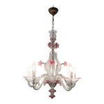Lustre vnitien en verre de murano des annes 1960