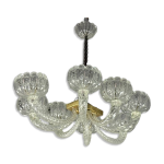 Lustre v�nitien en verre de murano par barovier, vers 1950