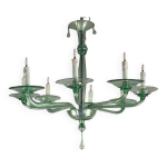 Lustre vnitien en verre de murano de couleur verte, venini, vers 1920