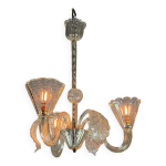 Lustre vnitien en verre de murano incolore vers 1940
