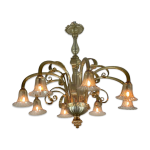 Lustre vnitien en verre de murano mordor, 8 bras de lumire