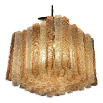 Lustre vnitien en verre de murano rose et incolore venini vers 1950