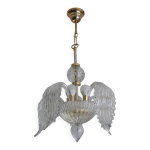 Lustre verre et metal dor� (2 dispos)