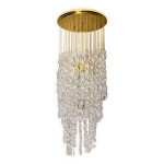Lustre en verre de murano et laiton en forme de spirale italie annes 70