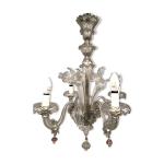Lustre en verre de murano � quatre bras de lumi�re, fin xixe