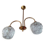 Lustre vibtage en cristal et bronze