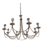 Lustre vintage - 8 lampes - mtal
