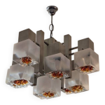 Lustre vintage � 9 feux scoliari pour mazzega ann�es 60 - 70