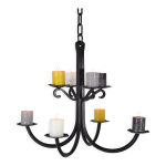 Lustre vintage en fer forg bougeoir