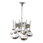 Lustre vintage italien en forme de globe en verre de style spatial, annes 1970