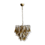 Lustre vintage italien de murano - mazzega - 41  rondini  verre ambr