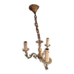 Lustre vintage laiton trois branche