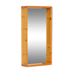 Maison regain miroir rectangulaire avec cadre en bois 70s
