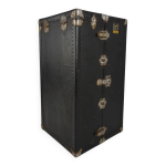 Malle de voyage belber ancienne de 1924 en cuir noir - grande armoire de voyage