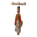 Marionnette dcorative turc ancienne en bois et mtal dor jouet ancien fabrication artisanale