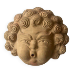 Mascaron de fontaine en terre cuite, xx�me si�cle