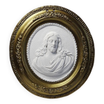 Mdaillon mural religieux christ pltre ancien xixe style louis xvi xixe