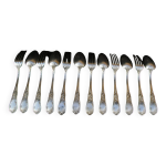 Mnagre 6 personnes style rocaille en mtal argent