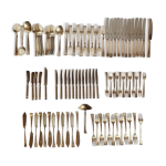 Ménagère art déco scandinave 1920 en métal argenté monogrammé  o Ménagère art déco scandinave 1920 en métal argenté monogrammé  o