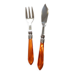 Mnagre chabanna. inox et manche iris; 24 couverts  dssert.