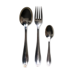 Ménagère en métal argenté modèle moderniste des années 60 (37 pièces) Ménagère en métal argenté modèle moderniste des années 60 (37 pièces)