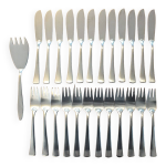 Mnagre  poisson 1970 en inox design par bouillet bourdelle, 25pices
