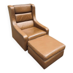 Mridienne cuir cognac italie 70 s
