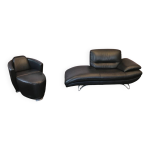 Mridienne, fauteuil et repose pieds calia italia salon