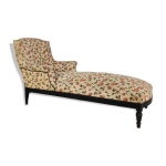 Méridienne en tissu fleuri et bois, france xixe siècle Méridienne en tissu fleuri et bois, france xixe siècle