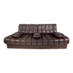 M�ridienne vintage ds 85 en cuir marron par de sede, ann�es 1980