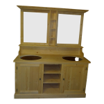 Meuble pour 2 vasques 2 portes miroir