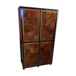 Meuble 4 portes en bois de placage de ronce de noyer en damier